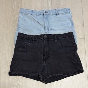 3/$10 H&M Black and Light Blue Jean Shorts Bundle of 2